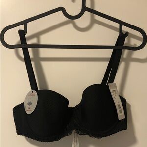 Tramp Black Lace Trim Underwire Bra